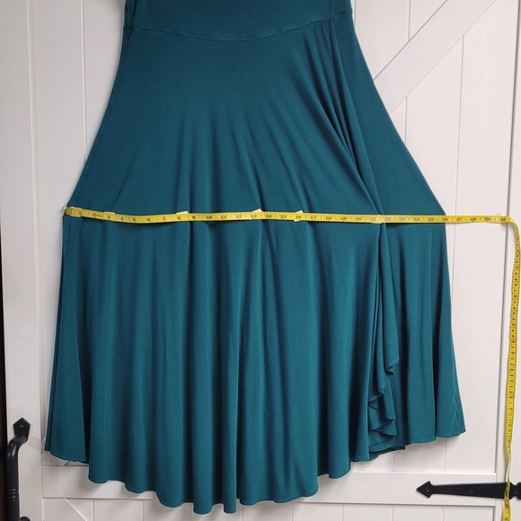 Coldwater Creek Teal Maxi Skirt and Feather Head Accent from Renn Faire - Picture 10 of 16